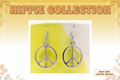 Peace Sign Earrings. Hippie fashion wear.