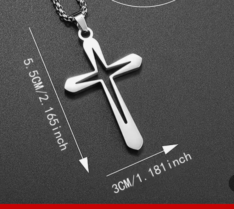 Cross Necklace. Stainless Steel simple design.