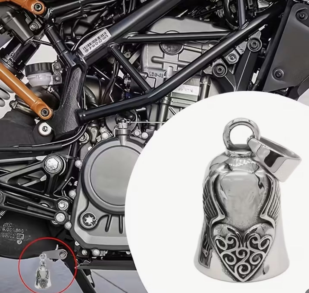 Motorcycle guardian bell. Protection from harm.