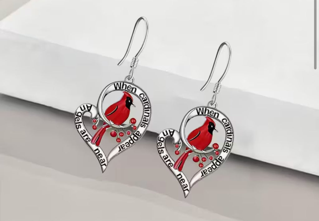 Red Cardinal Earrings.