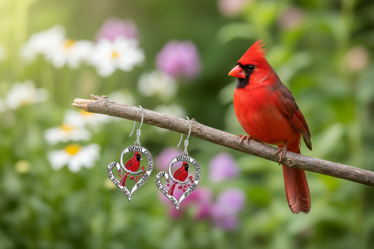 Red Cardinal Earrings.