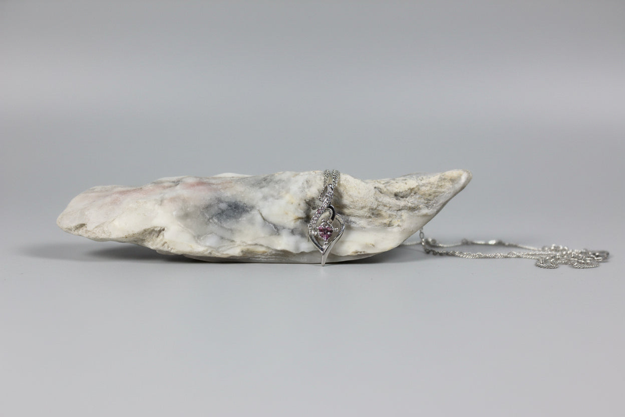 Teardrop and Simulated Diamond Necklace.