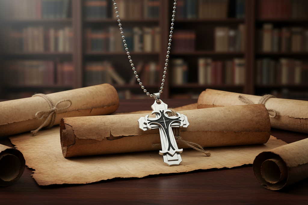 Oil Drip Cross Necklace. Punk, Hip-Hop Style.