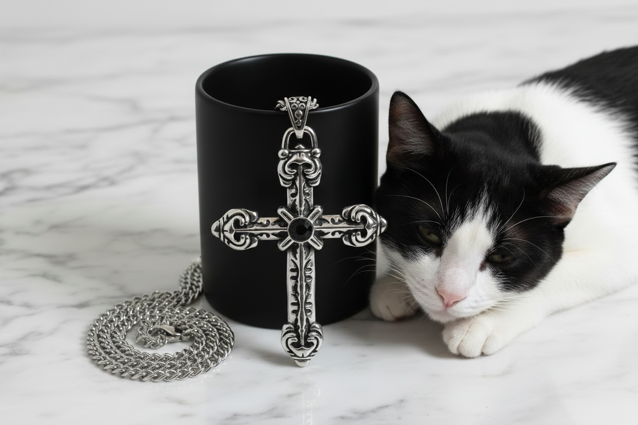 Gothic Punk Cross Design Necklace.