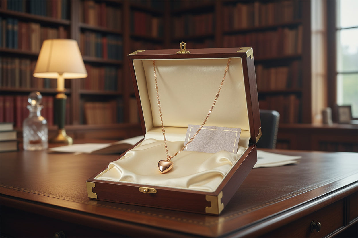 Heart Necklace with matching color chain.