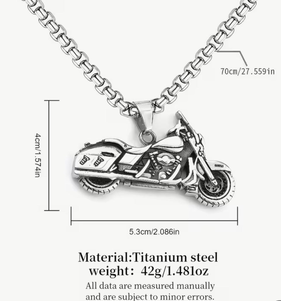 Motorcycle Pendant Necklace.