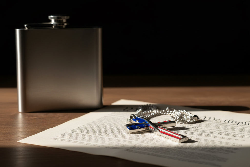 American Flag Cross Necklace.