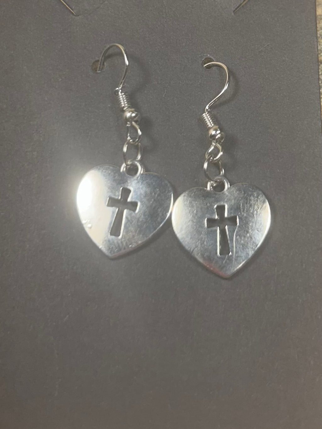 Heart and Cross Earrings.