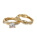 Elegant Twisted Wedding Band Set. Synthetic Zirconia. Elegant and stunning.