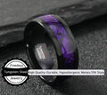 Tungsten Carbide Ring. Purple Sequin Band.